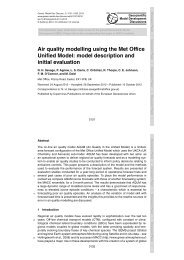 Air quality modelling using the Met Office Unified Model ... - GMDD