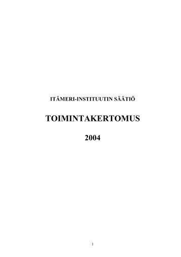 TOIMINTAKERTOMUS - The Baltic Institute of Finland