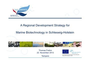 A Regional Development Strategy for Marine Biotechnology in ...