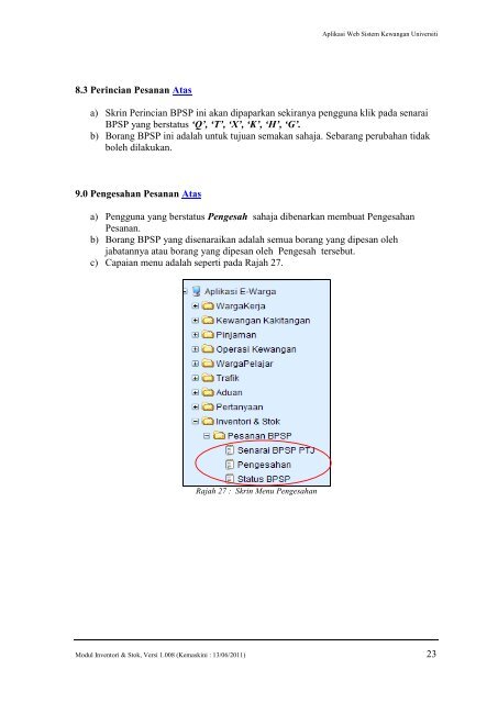 Borang Pesanan Stor Pusat (BPSP) - Aplikasi E-Warga