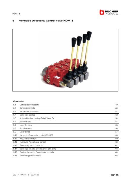 Monobloc and Sectional Directional Control ... - Oudshoorn Hydraulics