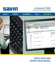 eCabinet 2100 - Savin Corporation
