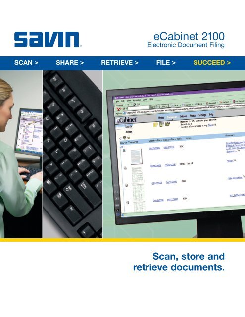eCabinet 2100 - Savin Corporation