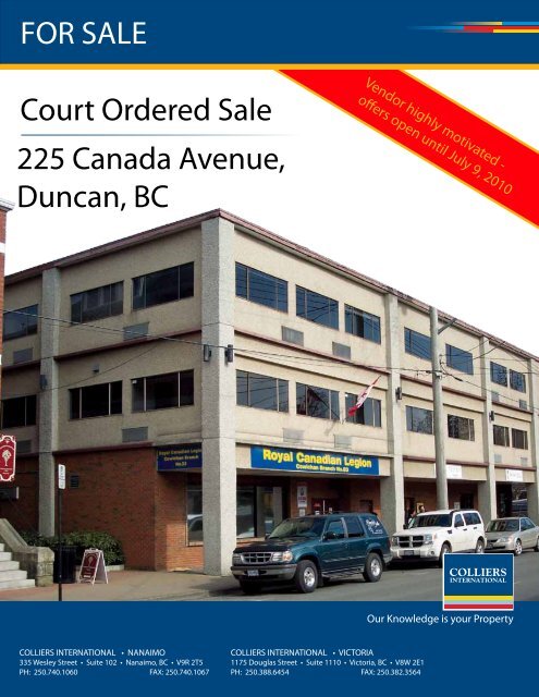 FOR SALE 225 Canada Avenue, Duncan, BC Court Ordered Sale