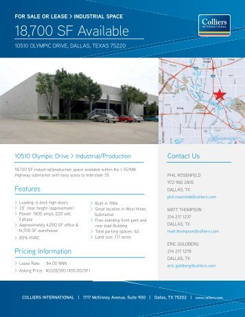 18,700 SF Available - Colliers International