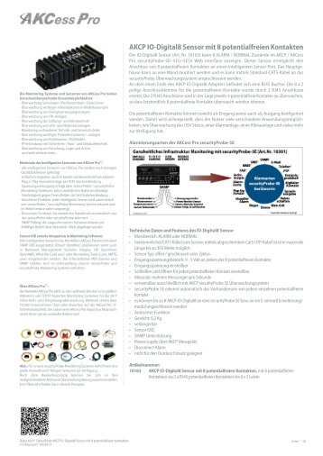 AKCP IO-Digital8 Adapter mit 8 I/O Anschlüssen für IP-Anbindung digitaler Kontakte
