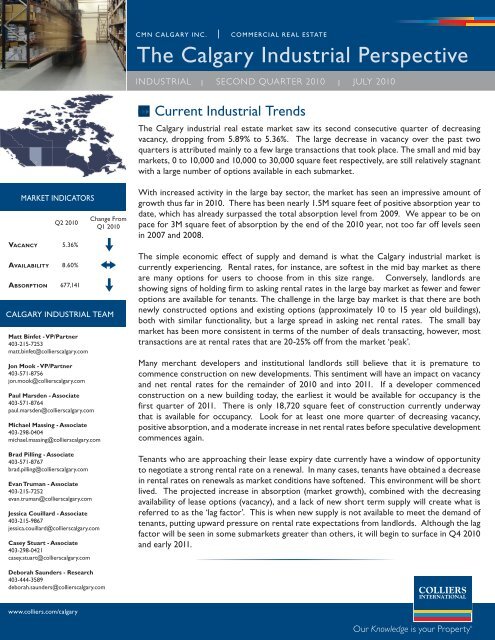 The Calgary Industrial Perspective - Colliers International