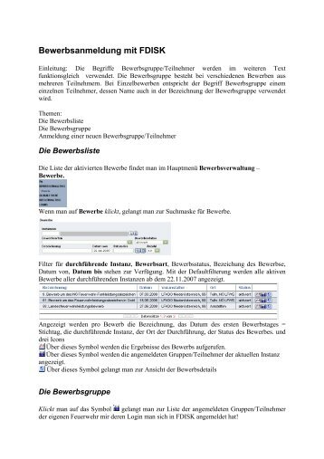 Bewerbsanmeldung mit FDISK - BFK Zwettl