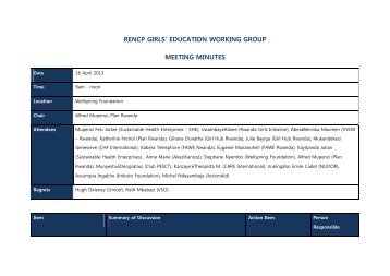 RENCP GEWG Meeting Minutes April 16, 2013 - Rwanda Education ...