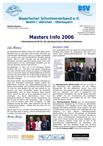 Masters 2006_1 - Bayerischer Schwimmverband