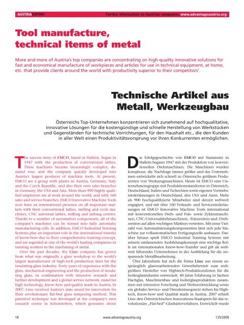 Metalle & Metallverarbeitung, Austria Export Nr 135