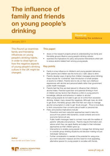 The influence of family and friends on young people's drinking