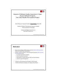 Two Case Studies from Apache Project Motivation - Quality Software ...