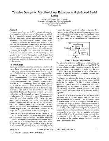 Testable Design for Adaptive Linear Equalizer in High-Speed Serial ...