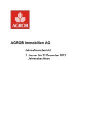 Jahresfinanzbericht 2012 - AGROB Immobilien AG
