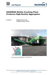 Job Report HAZEMAG Mobile Crushing Plant Produces High ...