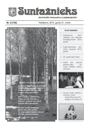 SuntaÅ¾u pagasta laikraksts SuntaÅ¾nieks, marts - Ogres novads