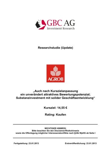 GBC AG - AGROB Immobilien AG