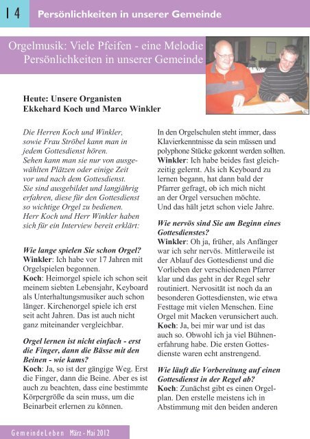 Gemeindebrief MÃ¤rz 2012 - Evangelische Kirchengemeinde ...