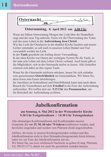 Gemeindebrief MÃ¤rz 2012 - Evangelische Kirchengemeinde ...