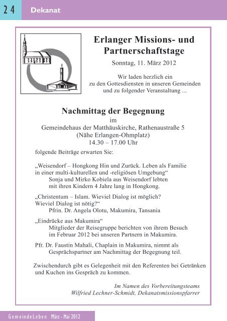 Gemeindebrief MÃ¤rz 2012 - Evangelische Kirchengemeinde ...