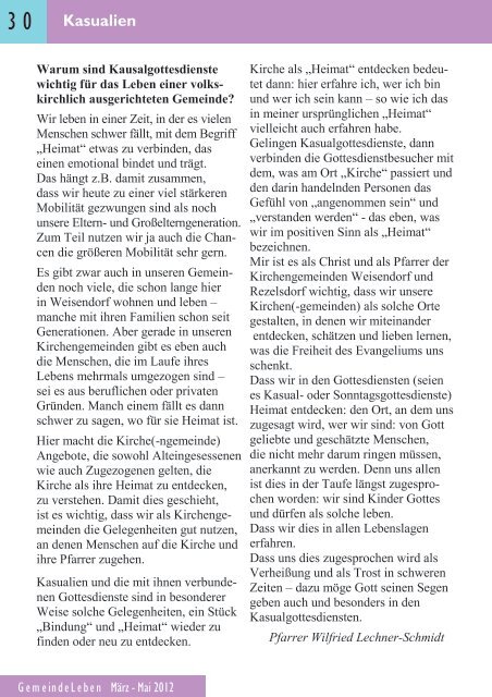 Gemeindebrief MÃ¤rz 2012 - Evangelische Kirchengemeinde ...