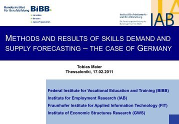Methods and results of skills demand and supply forecasting