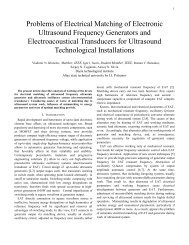Problems of Electrical Matching of Electronic Ultrasound Frequency ...