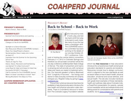 COAHPERD Journal Fall 2011