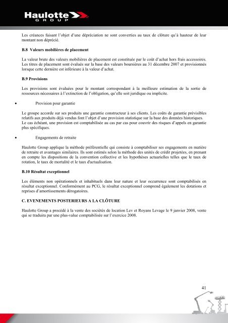 COMPTE DE RESULTAT (en liste) - Pinguely Haulotte