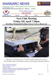 April - Western & Northern Suburbs Amateur Radio Club