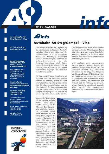 A9info, Bulletin Nr. 5, Autobahn A9 Steg/Gampel - Visp, DVBU