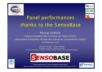 Panel performances p thanks to the SensoBase