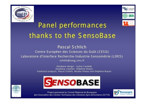 Panel performances p thanks to the SensoBase