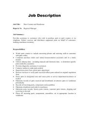 Job Description - Linder Industrial Machinery