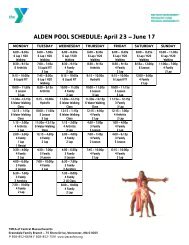 ALDEN POOL SCHEDULE: Nov 1 - YMCA of Central Massachusetts