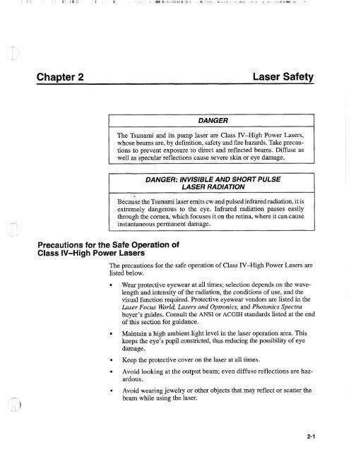 Tsunami - Beckman Institute Laser Resource Center