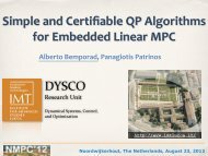 Simple and Certifiable QP algorithms for Embedded Linear MPC