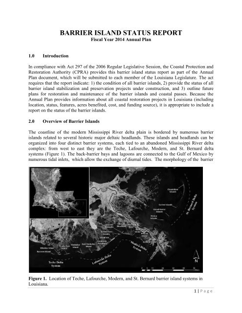 barrier island status report - Coastal Protection and Restoration ...