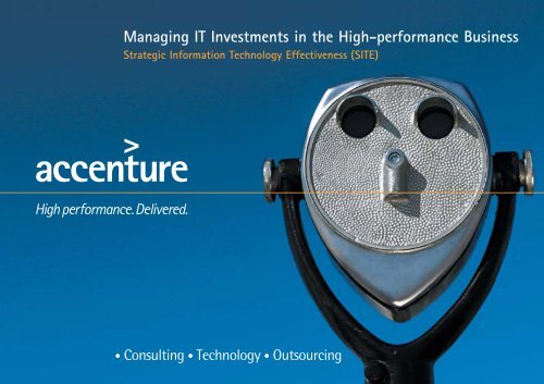 Managing IT Investments in the High-performance ... - Accenture