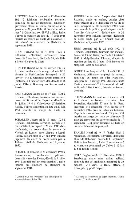 Les non-rentrÃ©s de Rixheim. Extrait du Bulletin 2012 ... - MalgrÃ©-Nous