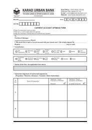 Current Account OpeningForm - Karad Urban Co-operative Bank