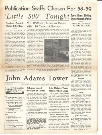 John Adams Tower - John Adams High School Class Of 1961