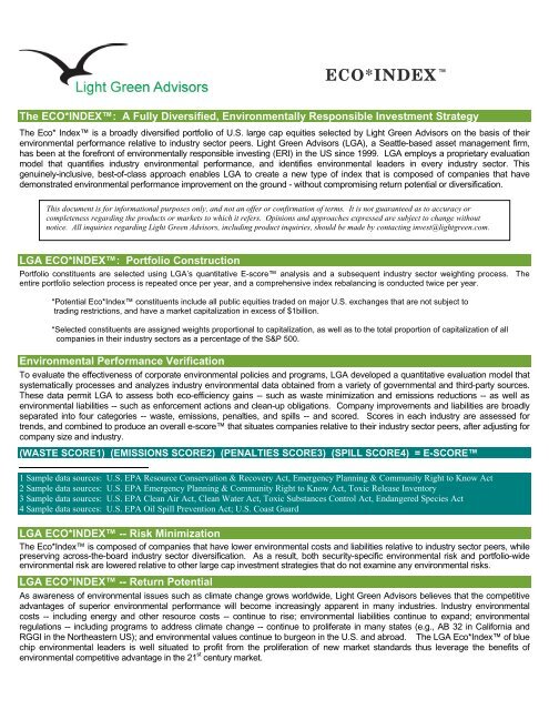 ECO*INDEXâ ¢ - Light Green Advisors