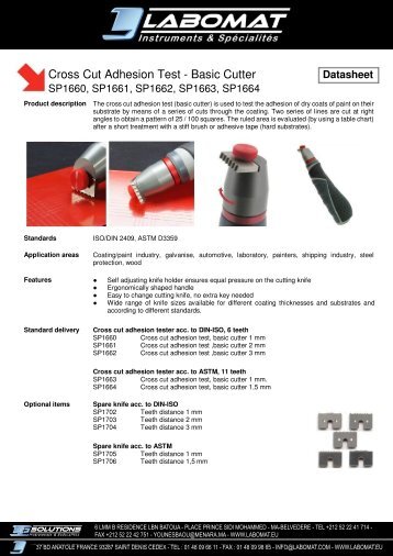 Cross Cut Adhesion Test - Basic Cutter - Labomat