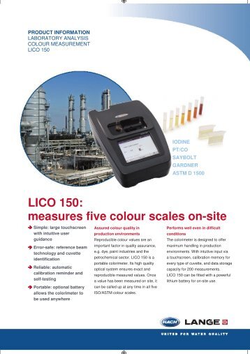 LICO 150: measures five colour scales on-site - Labomat