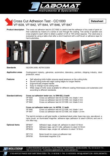 Cross Cut Adhesion Test - CC1000 - Labomat