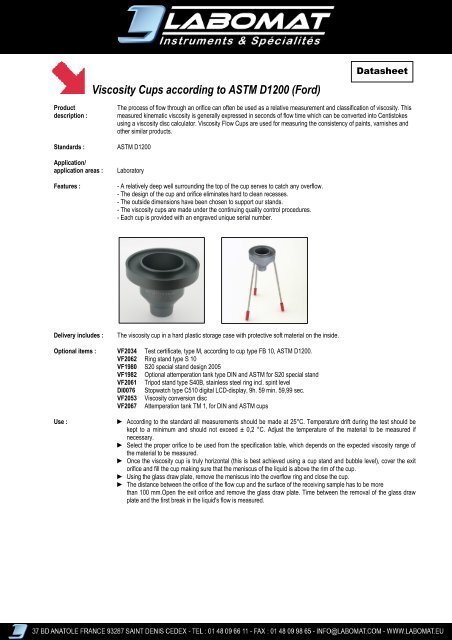 Ford Viscosity Cup Conversion Chart