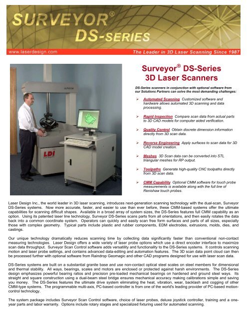 Surveyor Ds Series Technical Specs Laser Design Gks