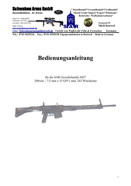 Aktuelle Bedienungsanleitung M57-PDF - Schwaben Arms GmbH